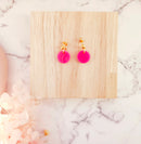 Barbie hot pink gold studs