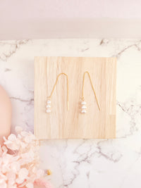Fresh water 3 pearl gold threader