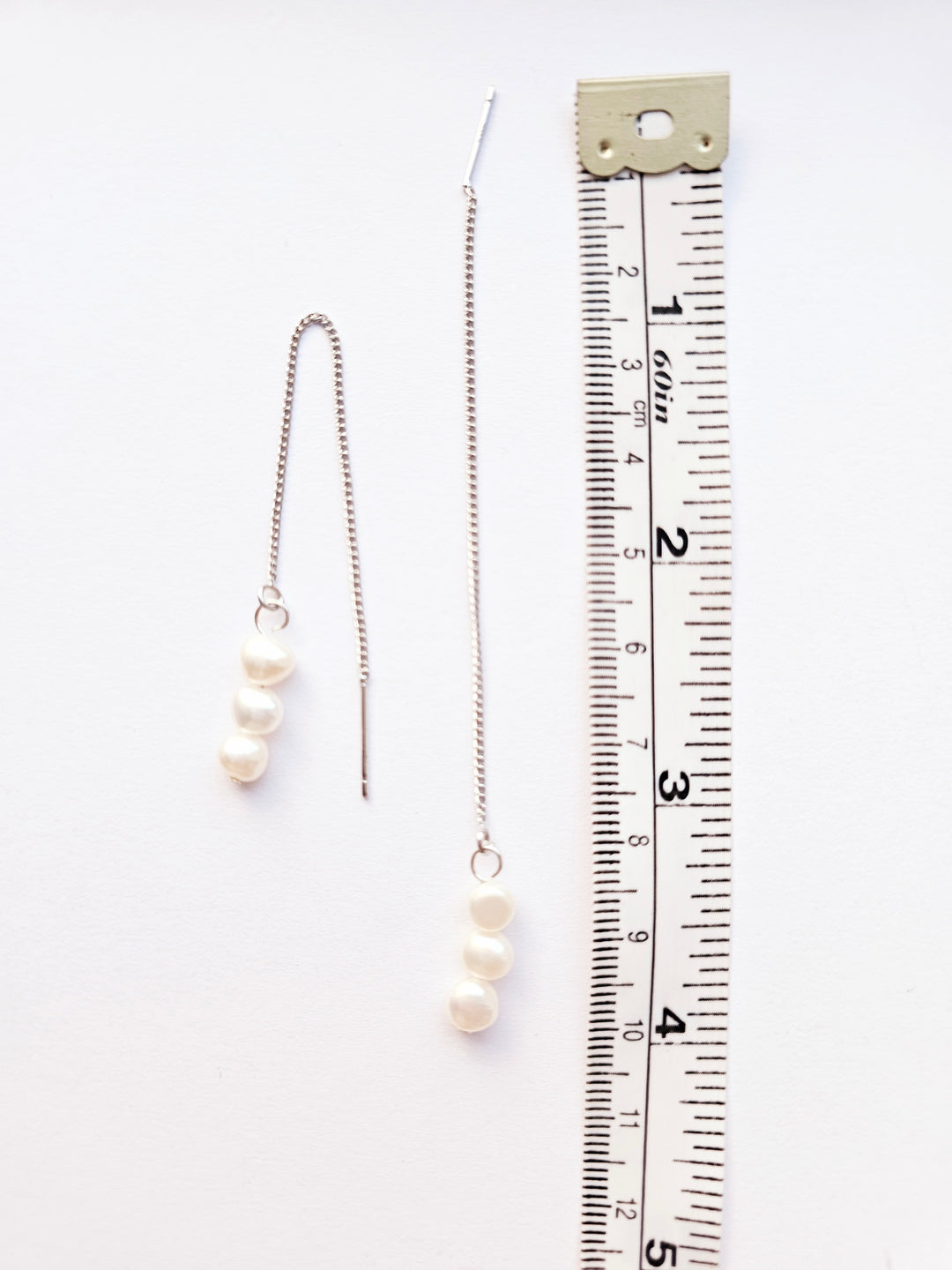 Fresh water 3 pearl silver threader