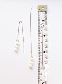Fresh water 3 pearl silver threader