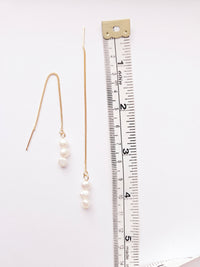 Fresh water 3 pearl gold threader