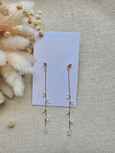 Gold leaf dangle studs