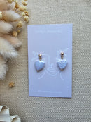 Freshwater Pearl heart stud gold