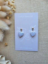 Freshwater Pearl heart stud gold
