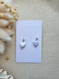 Freshwater Pearl heart stud silver