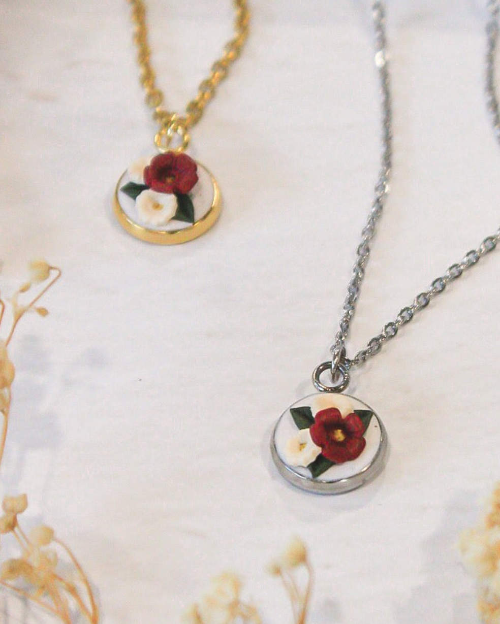 Cherry & Ivory Bouquet Necklace