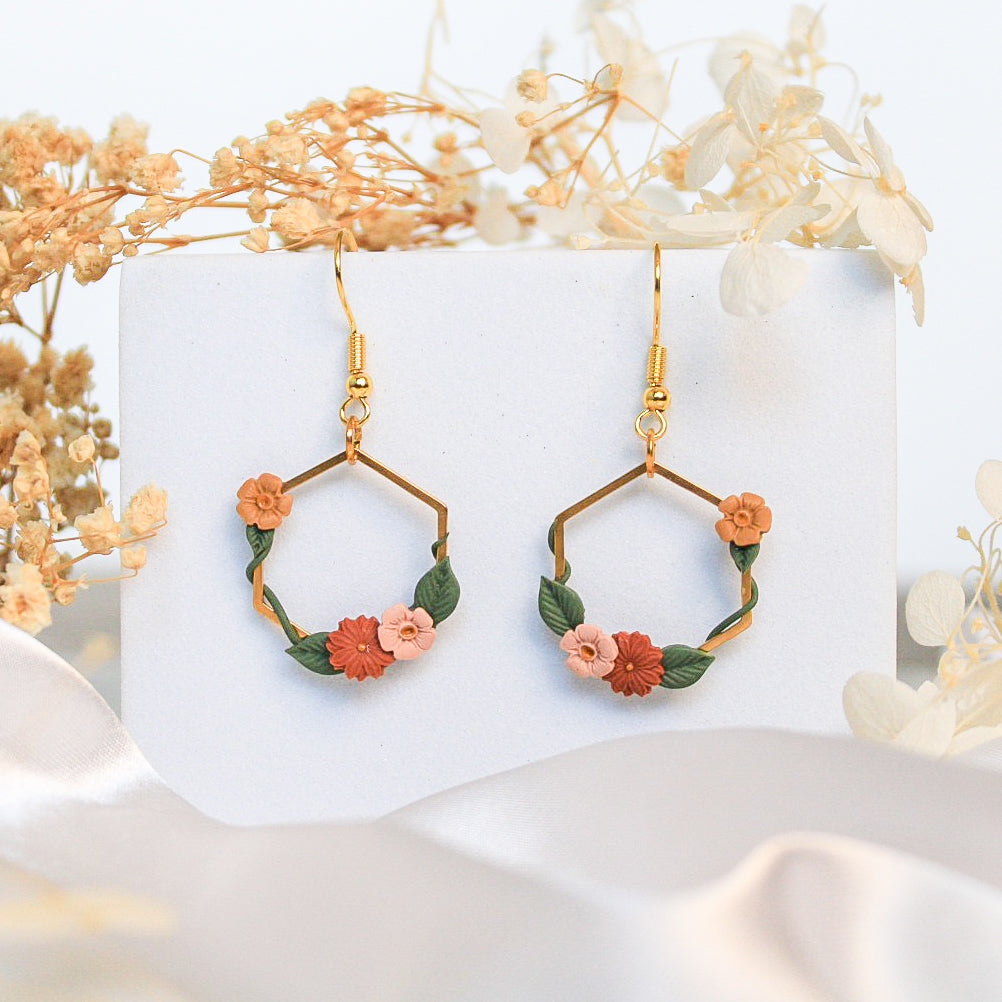 Ivy Hexagon Earrings