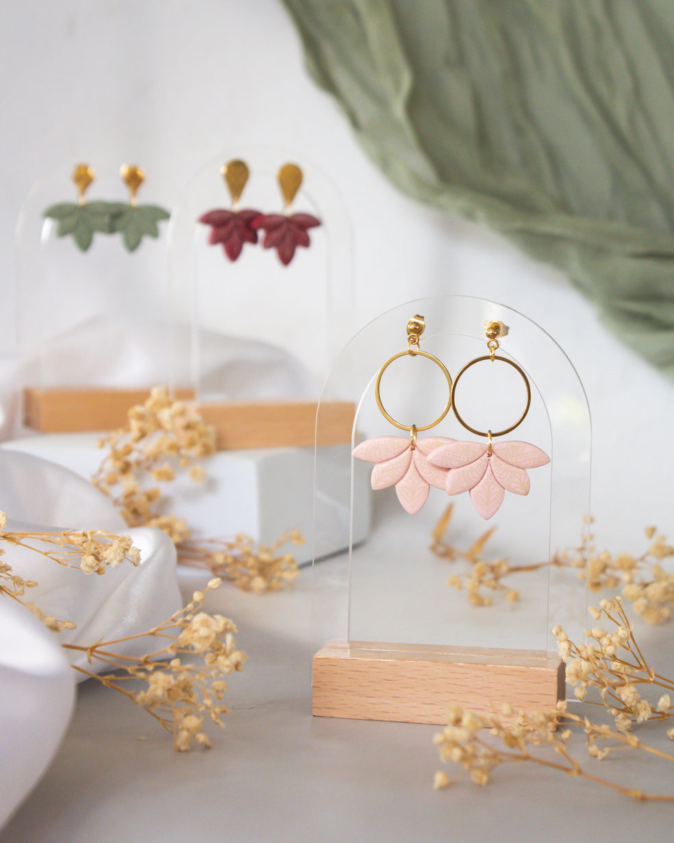 Blush Lotus Earrings