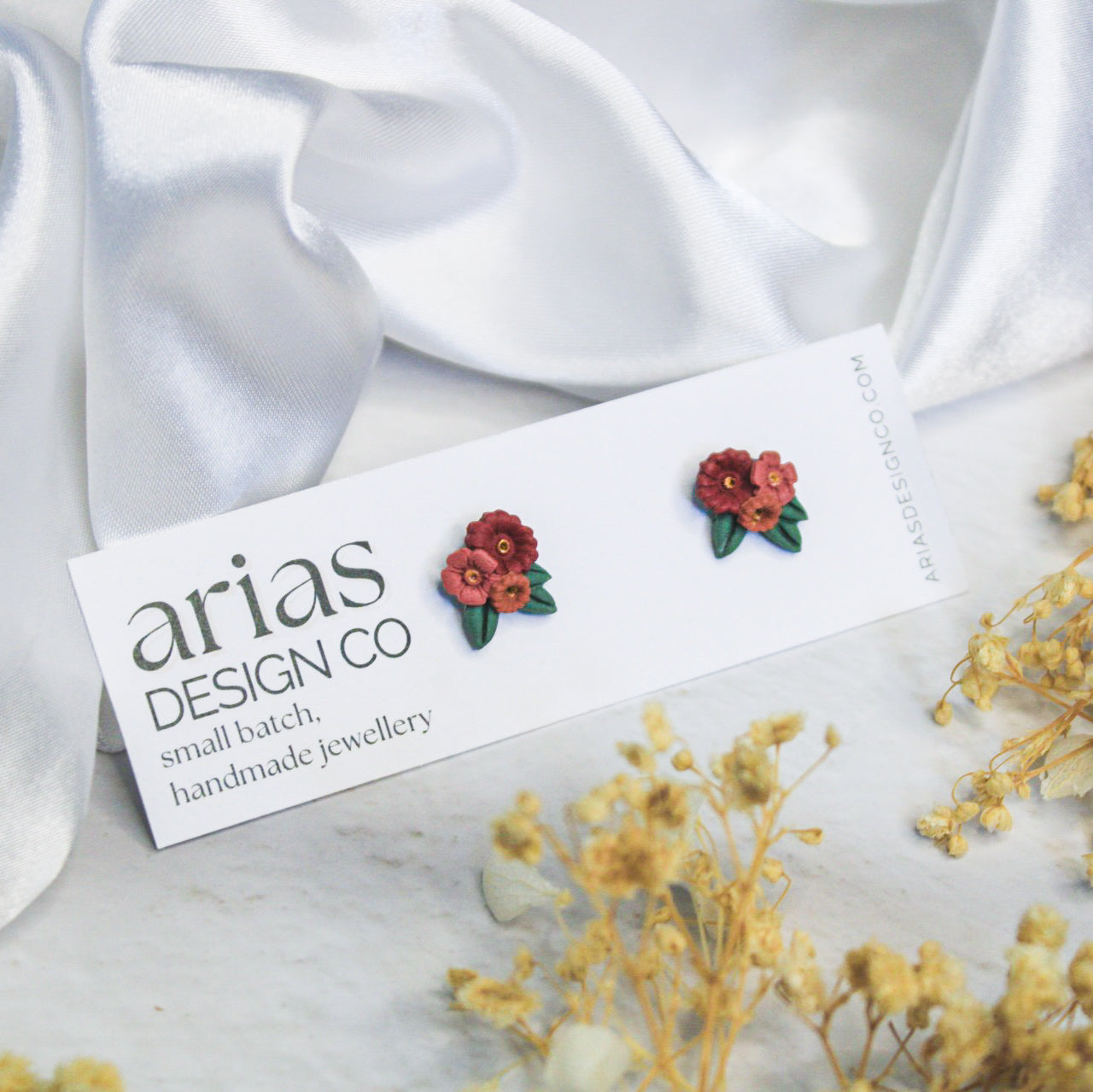 Mini Bouquet Earrings - Cherry